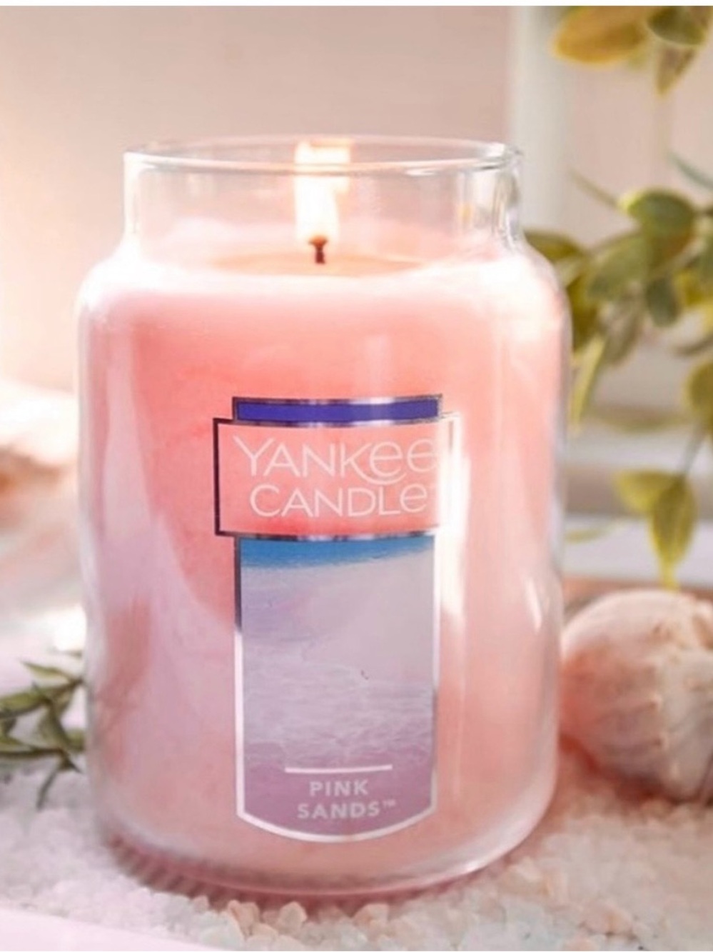 🆕-Yankee Candle Pink Sands 22oz Lrg Single Wick Candle, 110 Hours of Burn.